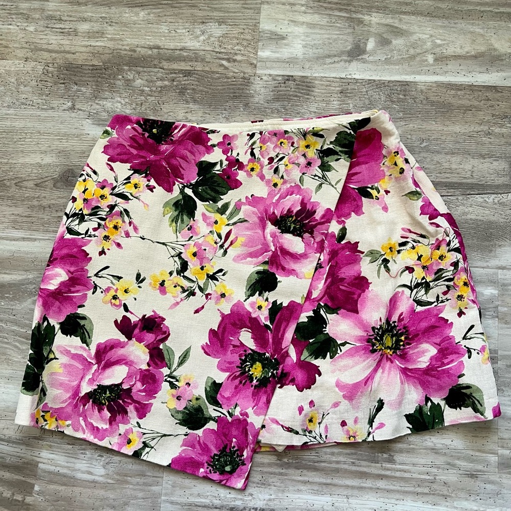 Abercrombie & Fitch Scarlett Linen Blend Mini Skort